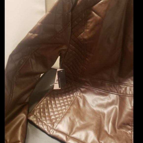 Brand New Ladies Brown Leather Jacket Size Medium - Picture 6 of 11
